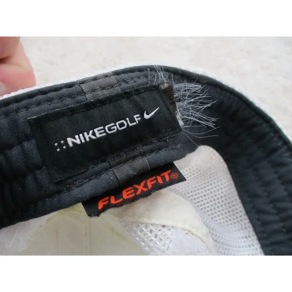 Nike Hat Cap Fitted One Size White Black Swoosh Athletic RZN VRS Vapor Golf Men* - Picture 10 of 10